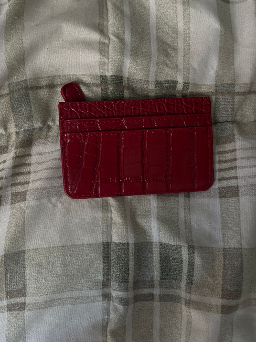 Below The Belt Red Croc-Embossed Card Wallet